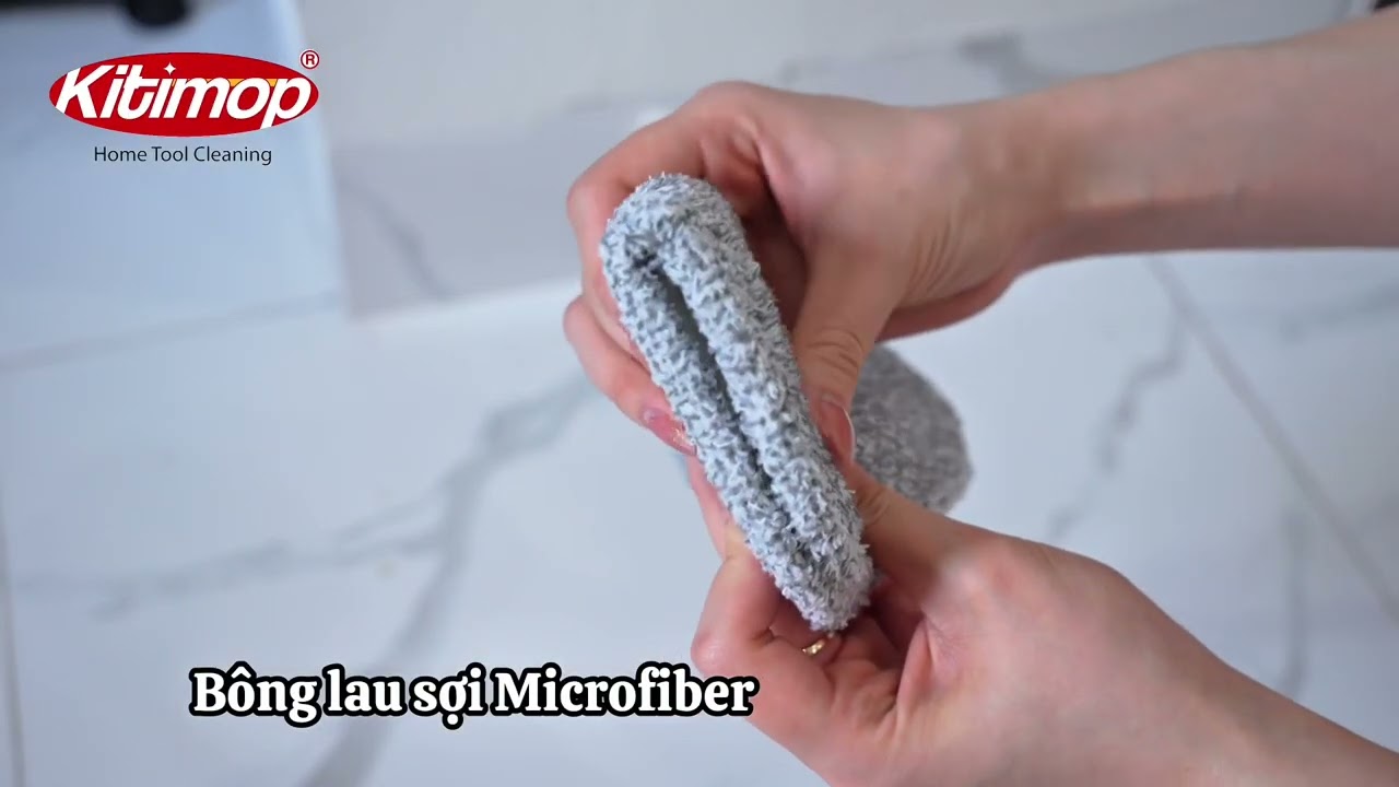 Bộ lau nhà tách nước bẩn Kitimop N08 - Hệ thống giặt vắt giẻ thông minh, giúp lau nhà sạch hơn