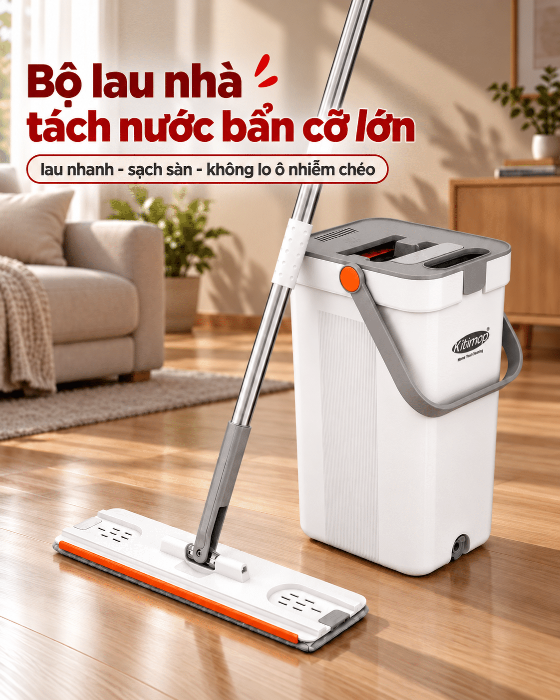 bộ lau nhà tách nước bẩn Kitimop SC09