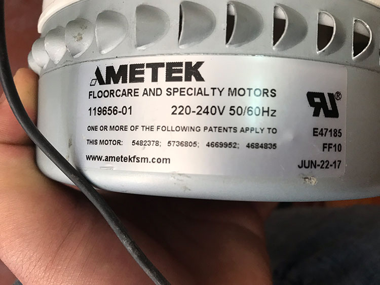 Thông số motor Ametek