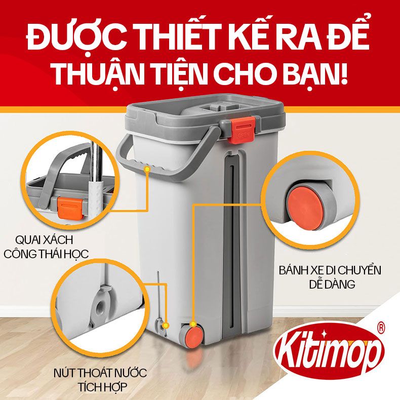 Cây Lau Nhà Tự Vắt KITIMOP PRO MAX - Ảnh 7